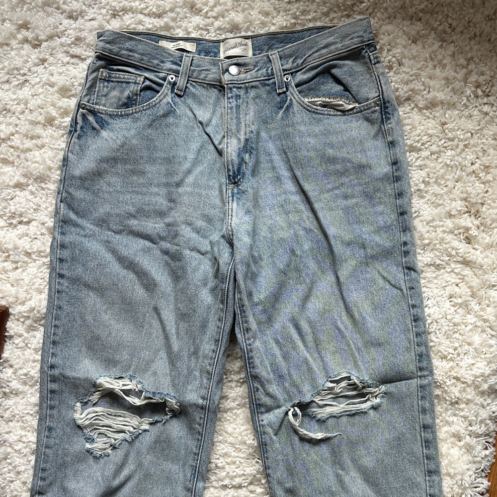 Distressed Blue Jeans